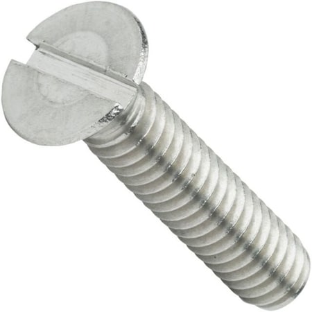 M8-1.25 X 60 Mm Slotted Flat Machine Screw, Plain 18-8 Stainless Steel, 100 PK